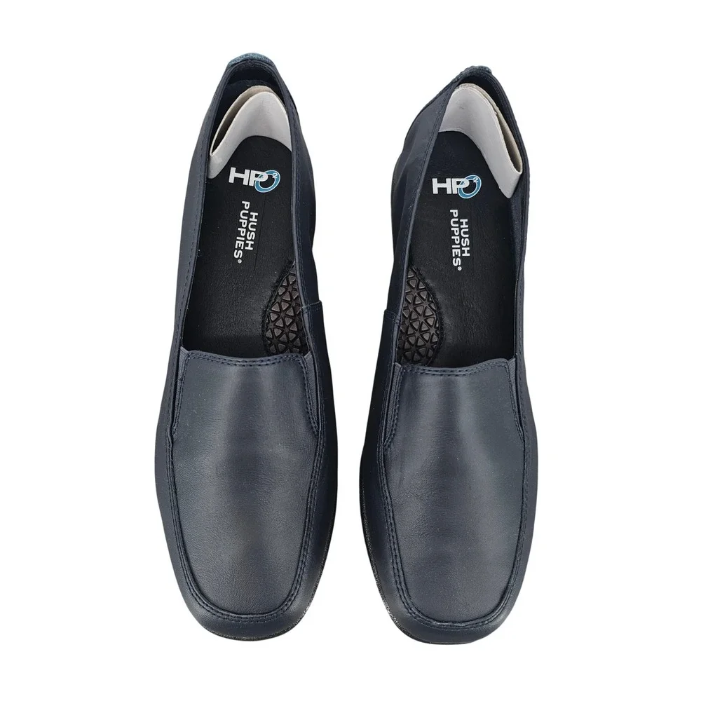 Hush Puppies Heaven Navy Leather Loafers Womens 9.5 EW H55537 Slip‎ On Shoes